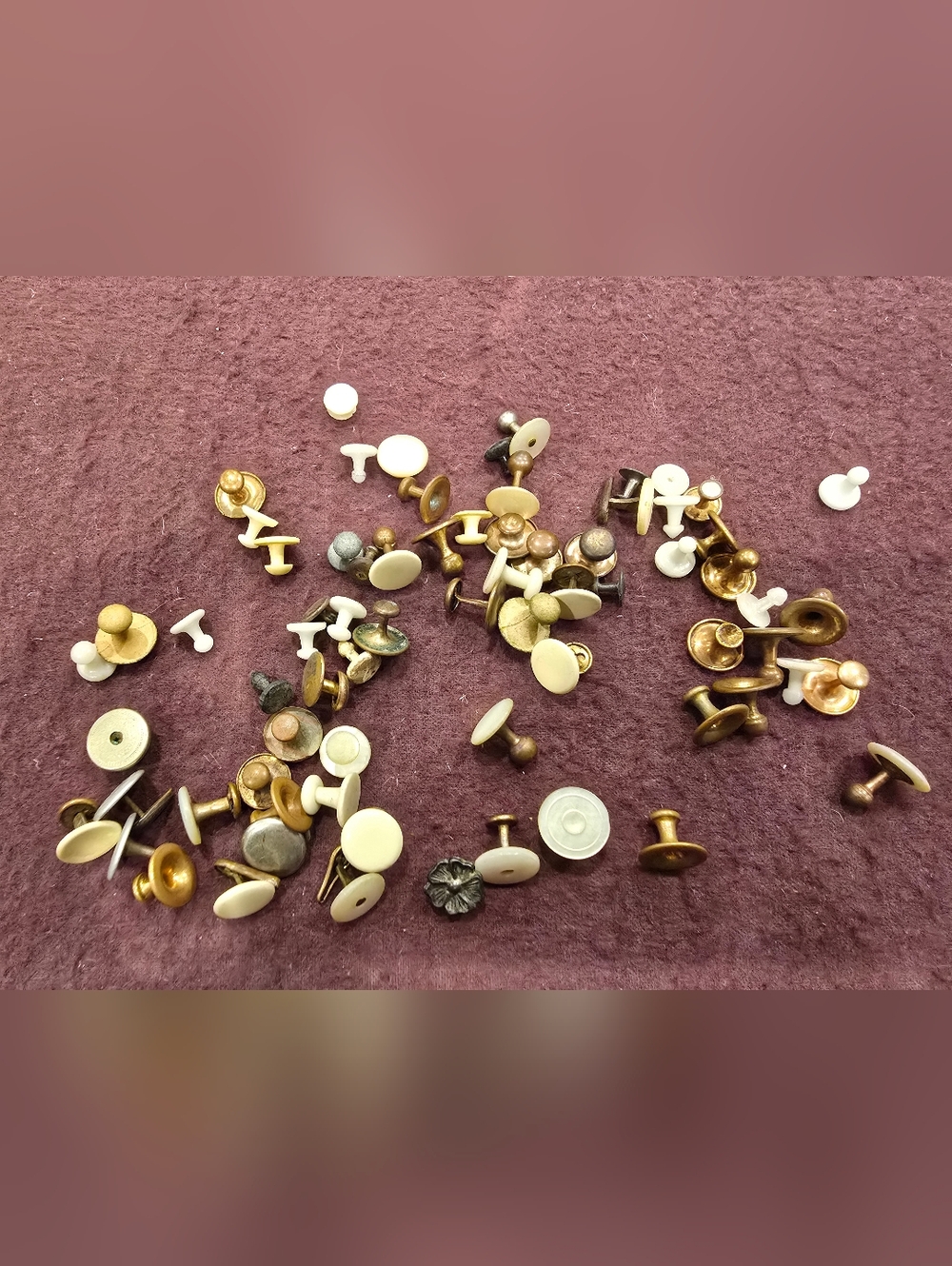Antique Vtg Collar Cuff Stud Buttons Lot Mother Pearl Mop Over 70 PCs Sets Too